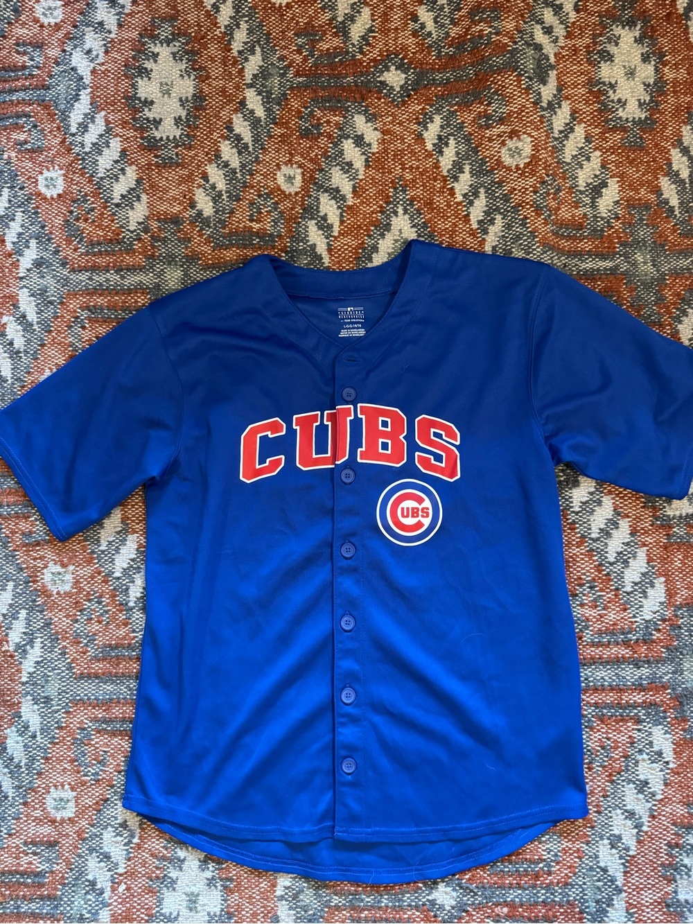 Kids Chicago Cubs Royal Blue Button-Up Baseball Jersey